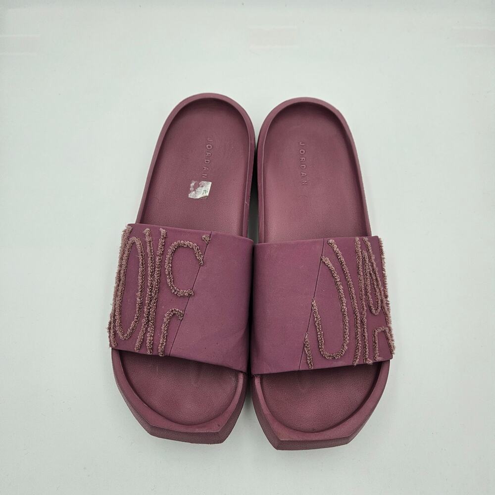 Nike Air Jordan Nola Slide Slides Womens Size 9 Light Mulberry Purple Terry Logo - Picture 2 of 8